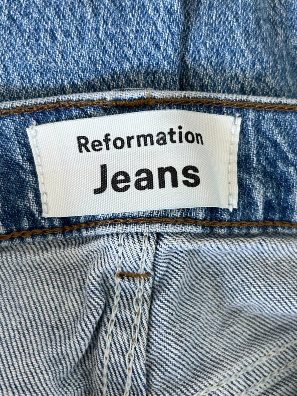 Reformation Cynthia High Rise Slim Straight Jeans Light Wash Cotton Size 26 - Picture 6 of 11